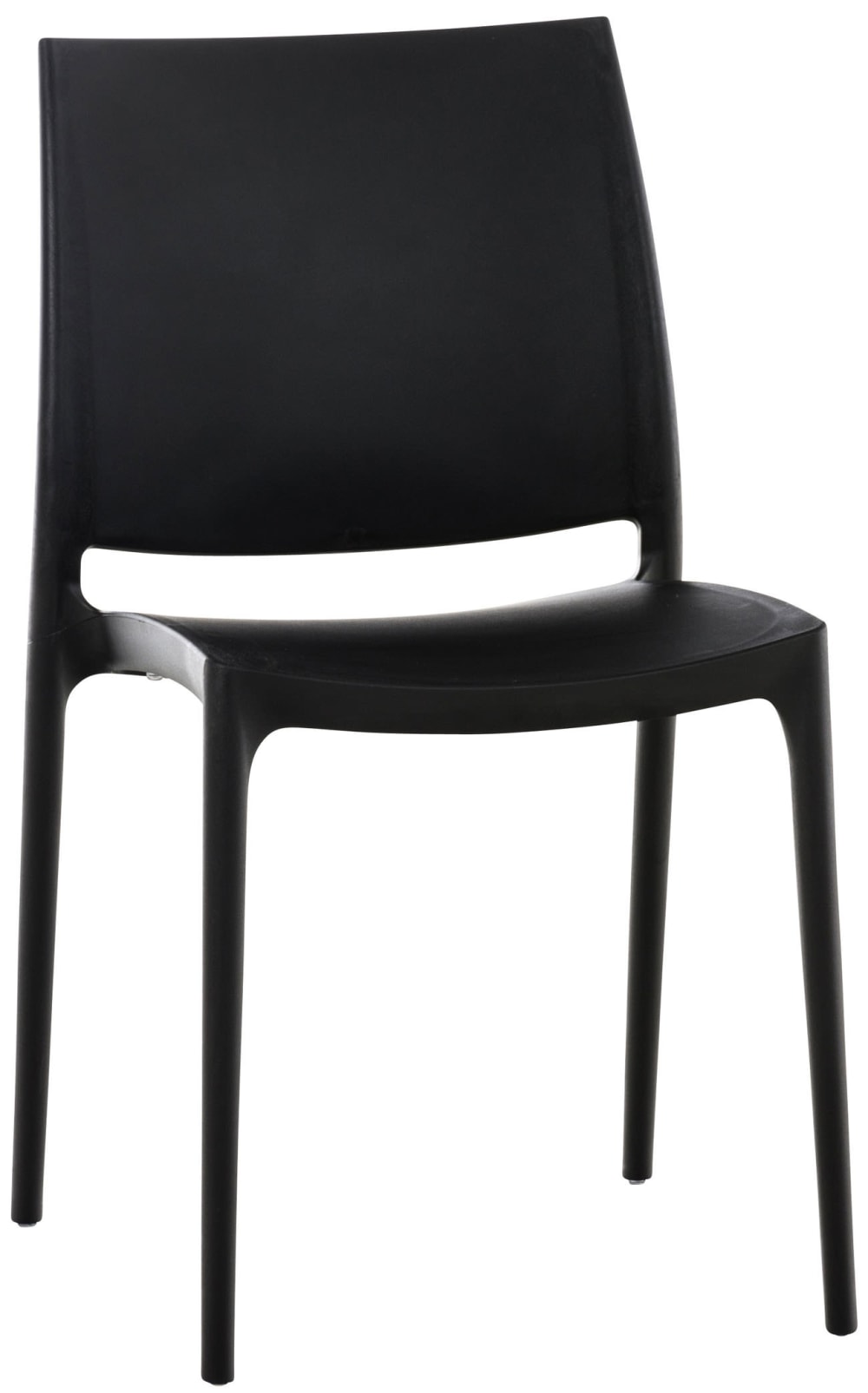 Chaise de jardin empilable résistante aux UV en plastique Noir