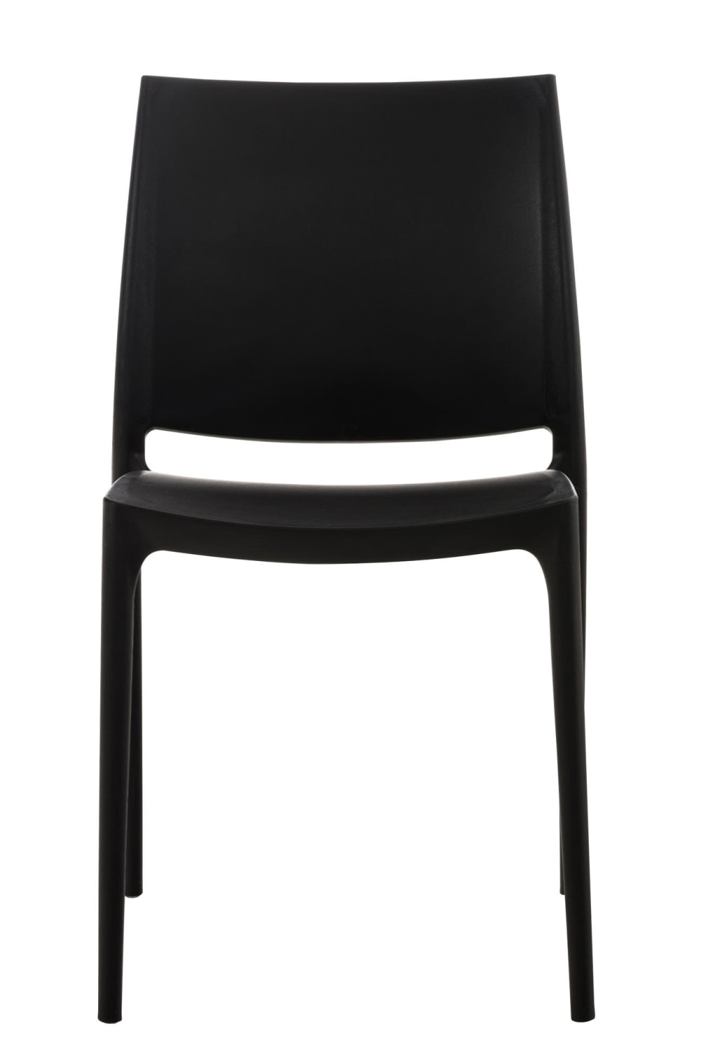 Chaise de jardin empilable résistante aux UV en plastique Noir