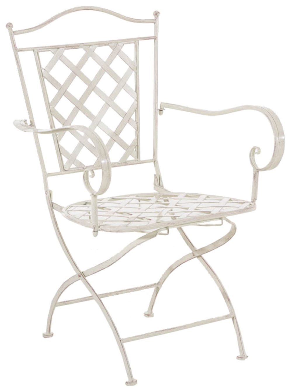 Lot de 2 chaises de jardin pliables en métal Crème antique - Maisons du Monde