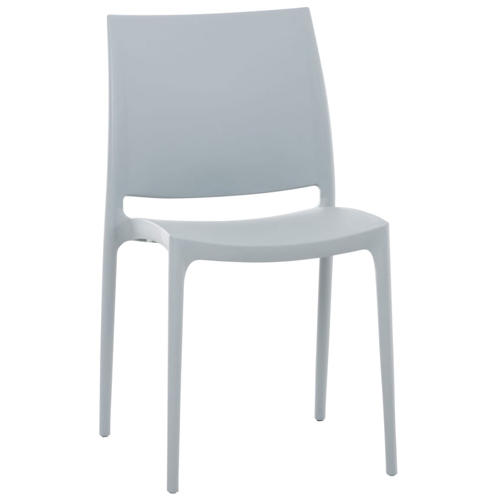 Sedia da giardino impilabile in plastica colore grigio chiaro -