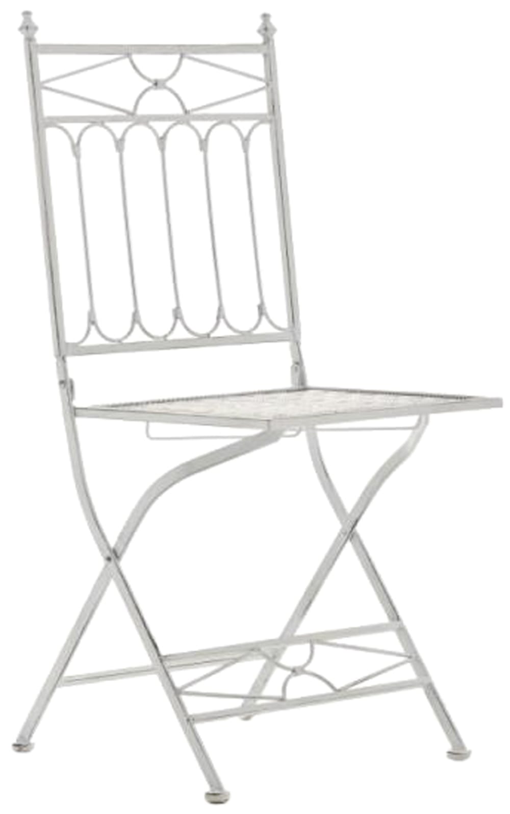 Lot 2 chaises de jardin pliables en métal Blanc antique
