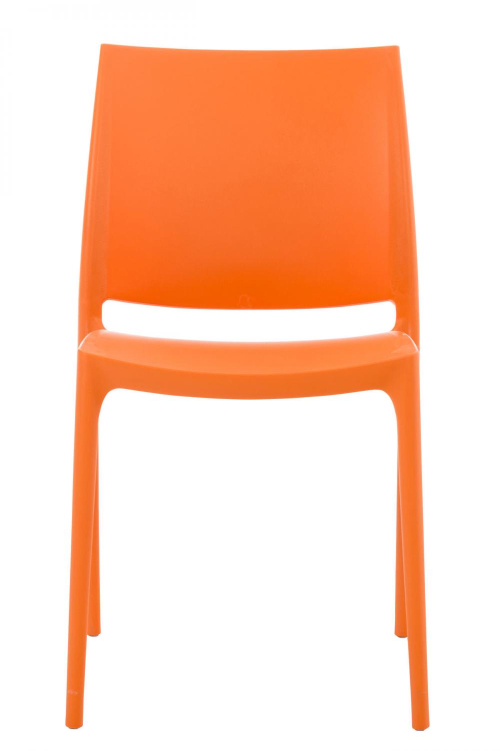 Chaise de jardin empilable résistante aux UV en plastique Orange