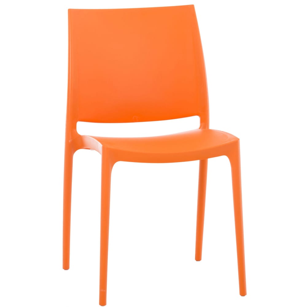Sedia da esterno impilabile resistente in plastica colore