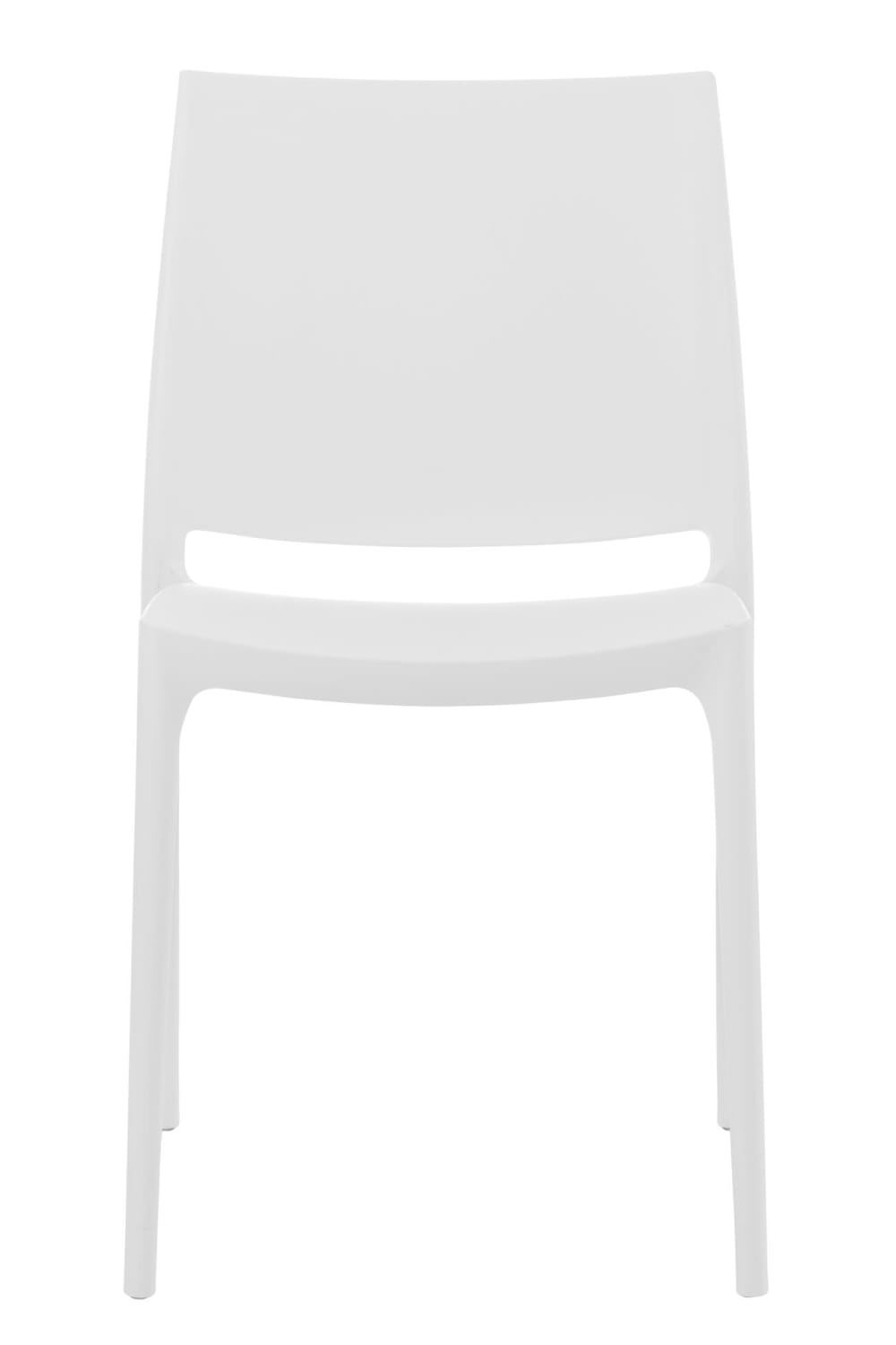 Chaise de jardin empilable résistante aux UV en plastique Blanc
