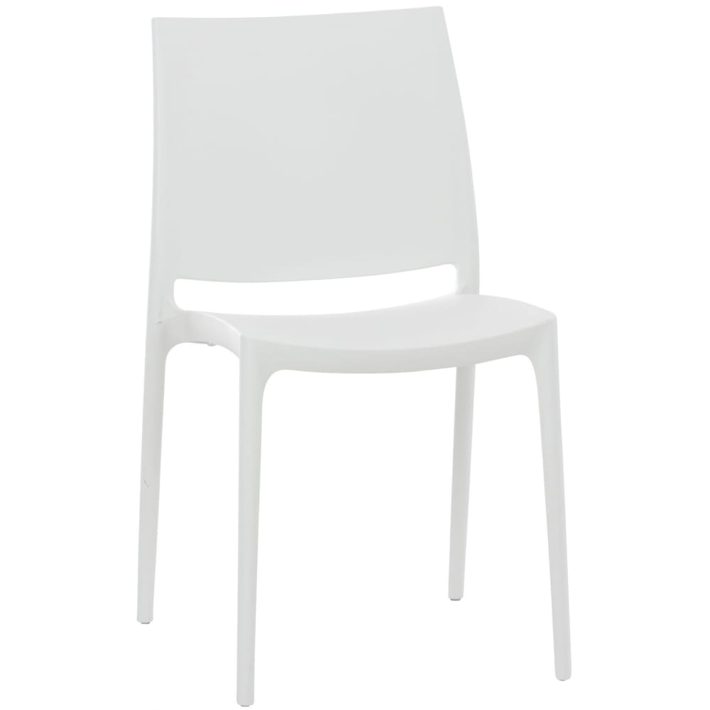 Sedia da esterno impilabile resistente in plastica colore bianco