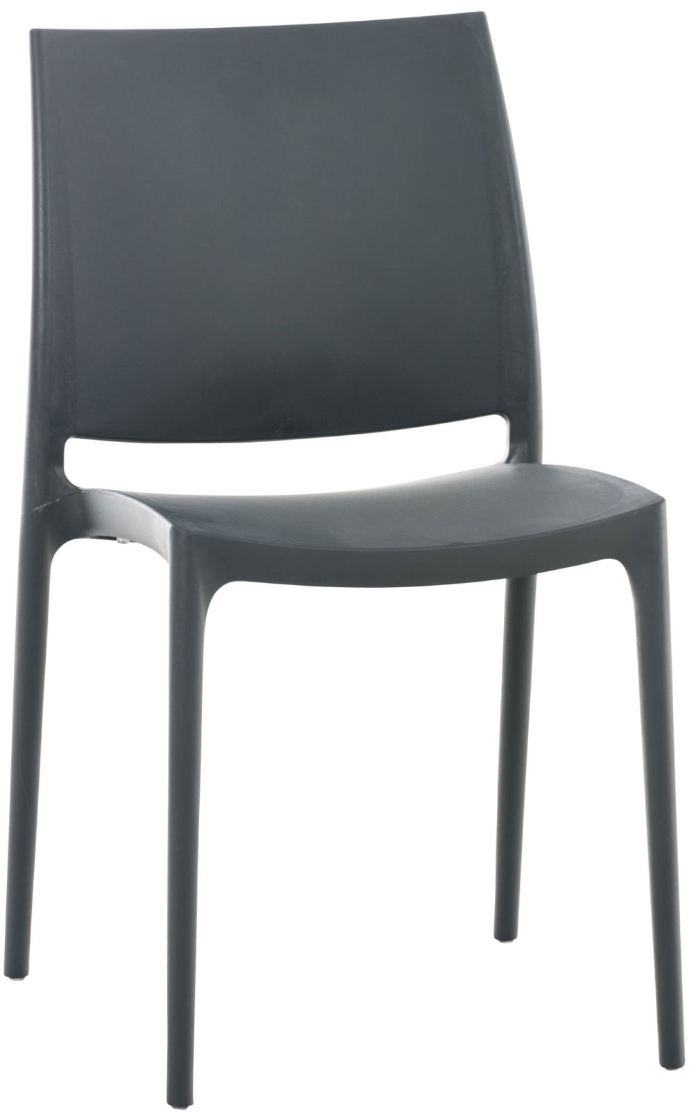 Chaise de jardin empilable résistante aux UV en plastique Gris foncé