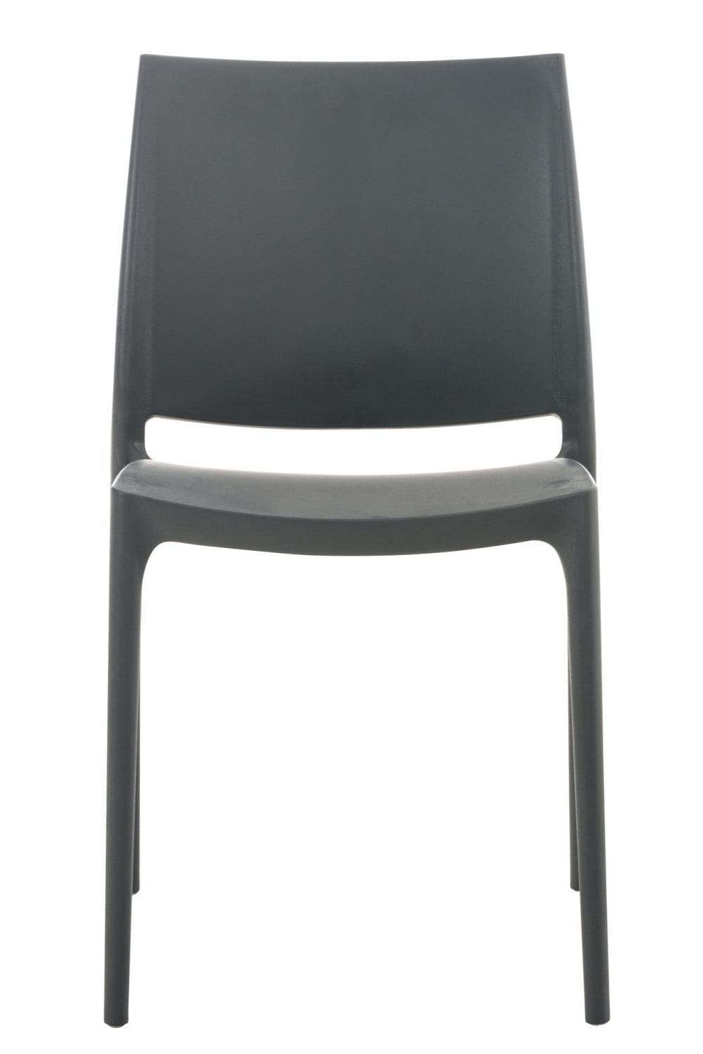 Chaise de jardin empilable résistante aux UV en plastique Gris foncé