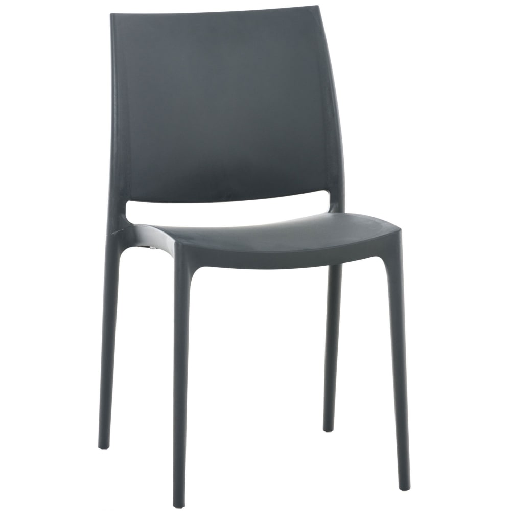 Sedia da esterno impilabile resistente in plastica colore grigio