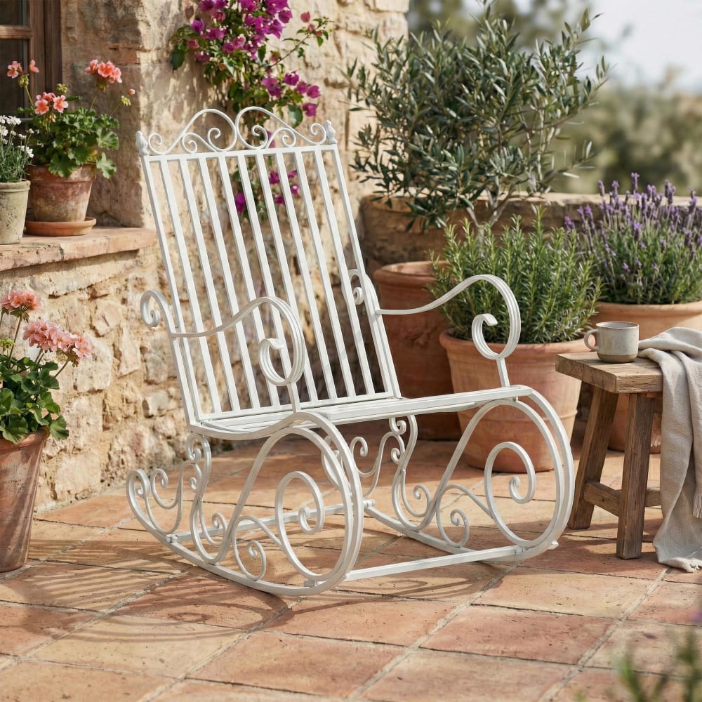 Silla giratoria con asiento en metal blanco