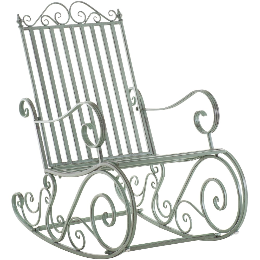 Chaise à bascule d'extérieur en metall vert antique