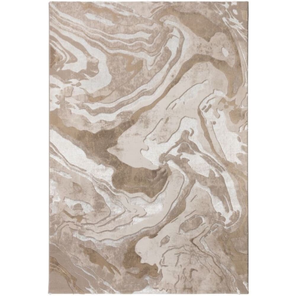 Flair Rugs Tapis de salon en fibre synthétique beige - Pvc - Poly Chlorure De Vinyle
