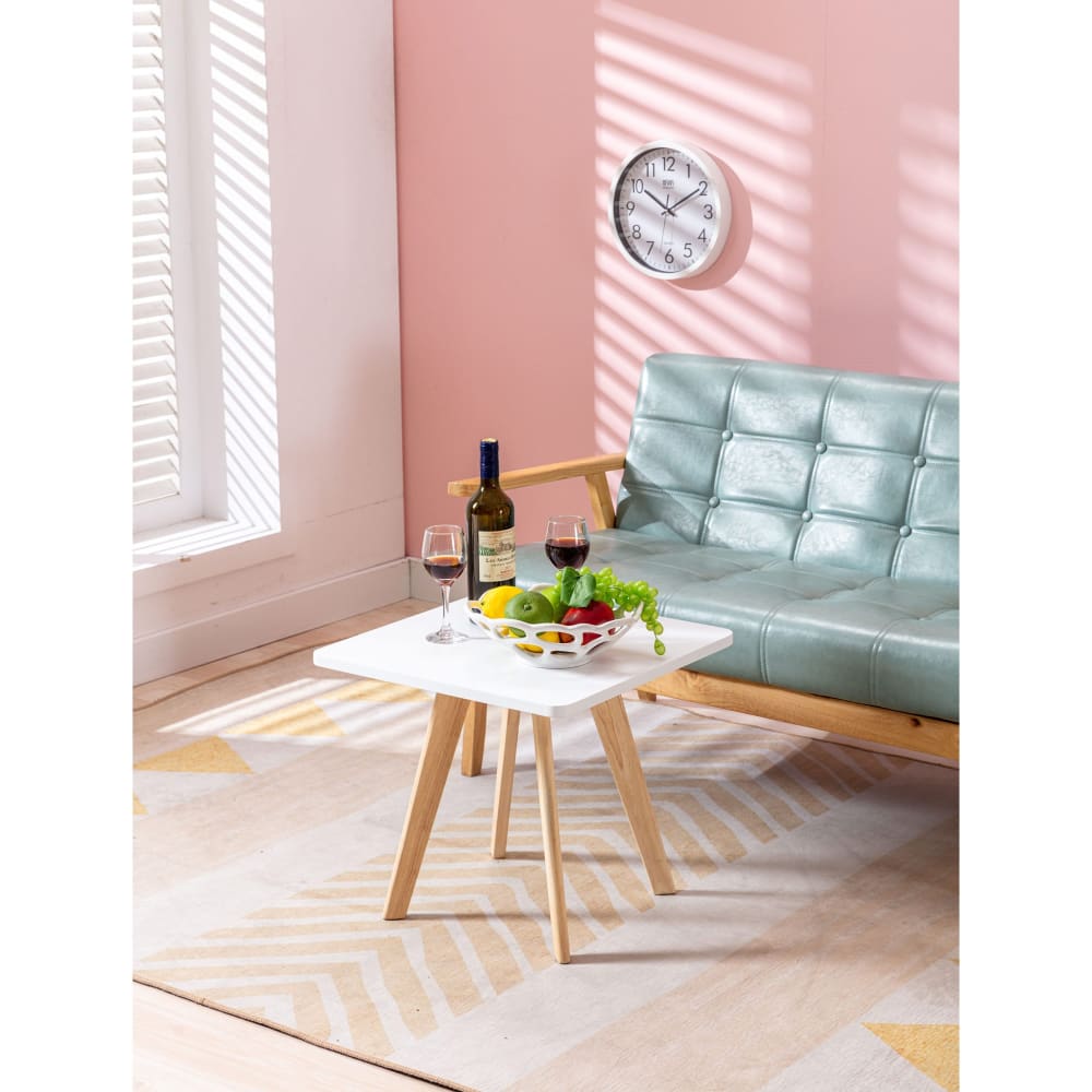 Tavolino da appoggio quadrato in legno colore bianco - Modello Contemporaneo - LEGNO