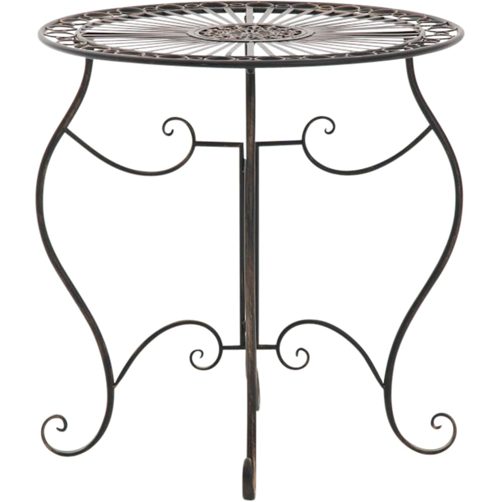 Runder Gartentisch mit Verzierungen Metall bronze - Maisons Du
