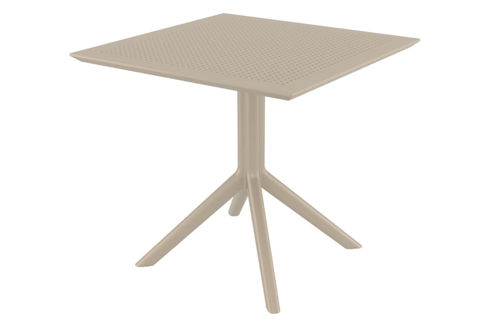 Table de jardin carrée résistante en plastique Taupe
