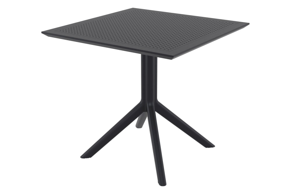 Table de jardin carrée résistante en plastique Noir