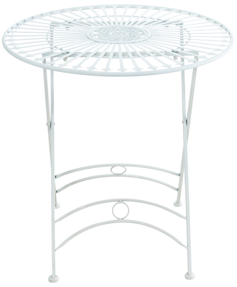 Mesa redonda de exterior para 2 personas en Metal Blanco - Maisons du Monde