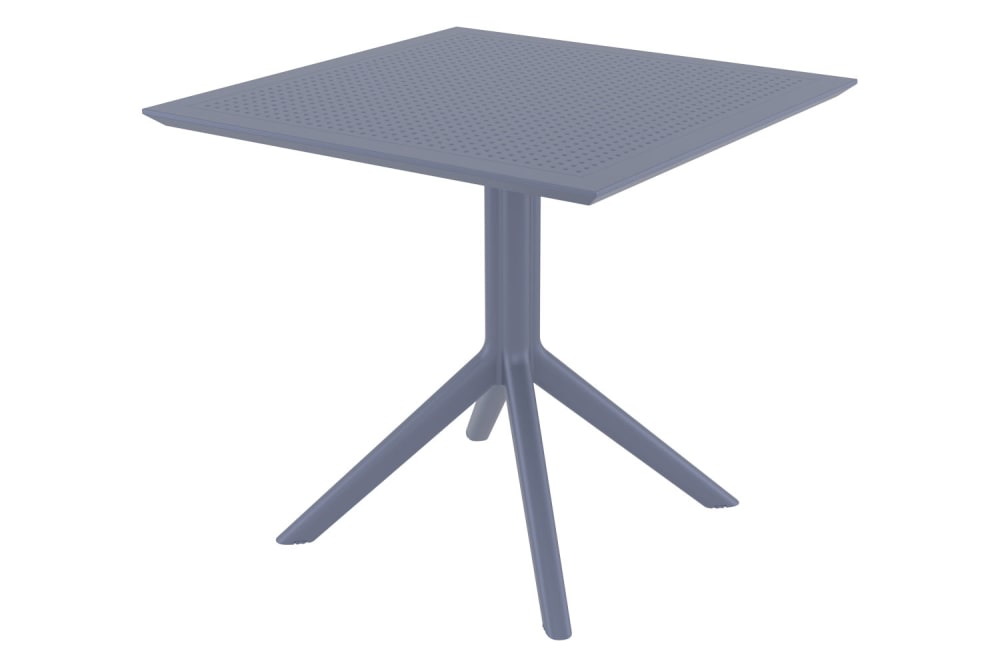 Table de jardin carrée résistante en plastique Gris foncé