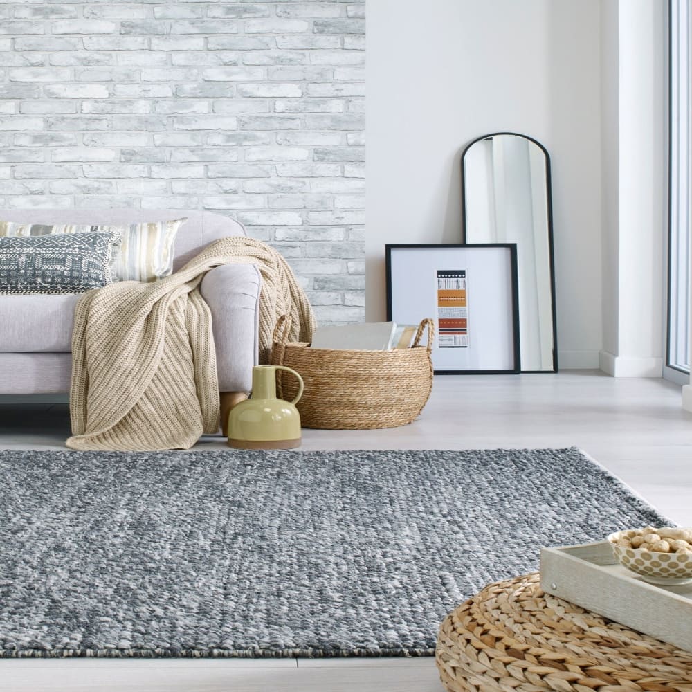 Tapis en laine effet bulle grise 160x230cm — vue 3
