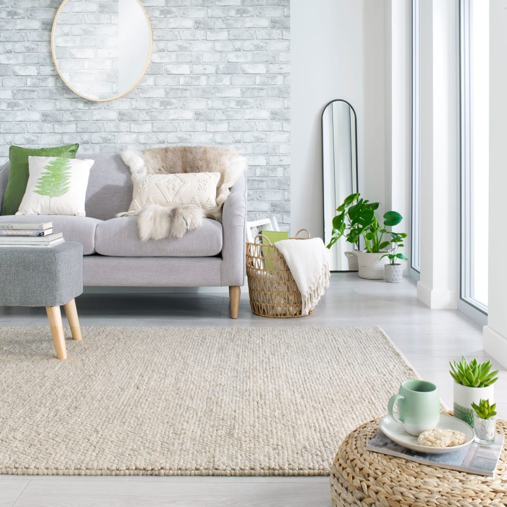 Tapis en laine effet bulle beige 120x170cm — vue 3