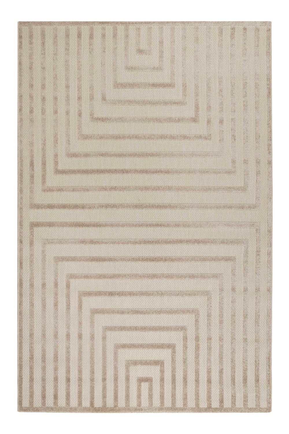 Alfombra interior/exterior con relieve beige 133x200