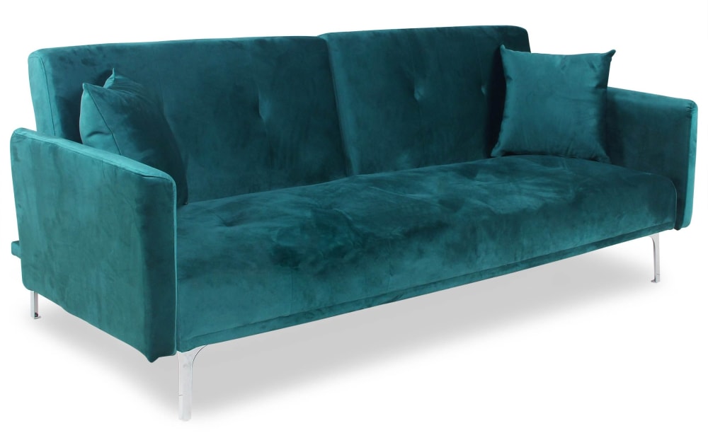 Canapé convertible clic-clac 3 places velours vert