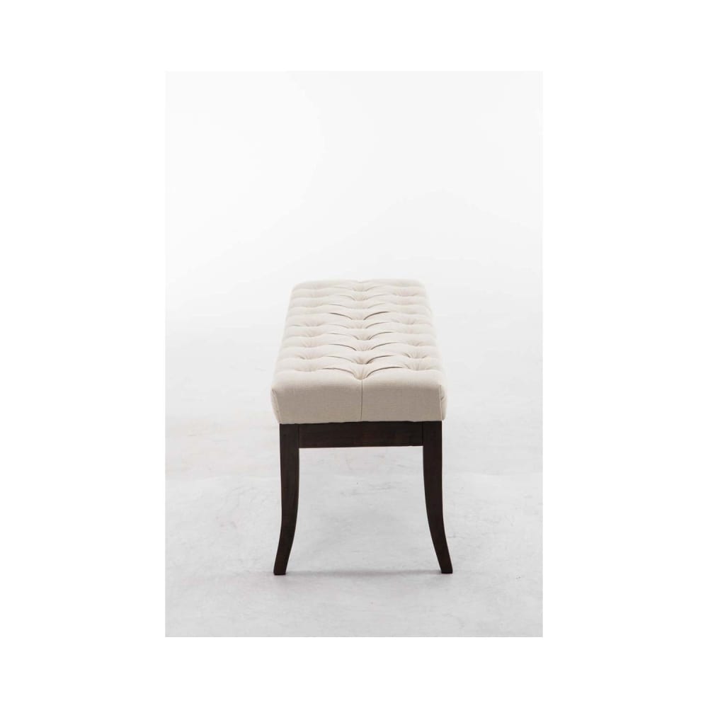 Banquette avec pieds en bois assise en tissu Crème - Maisons du Monde