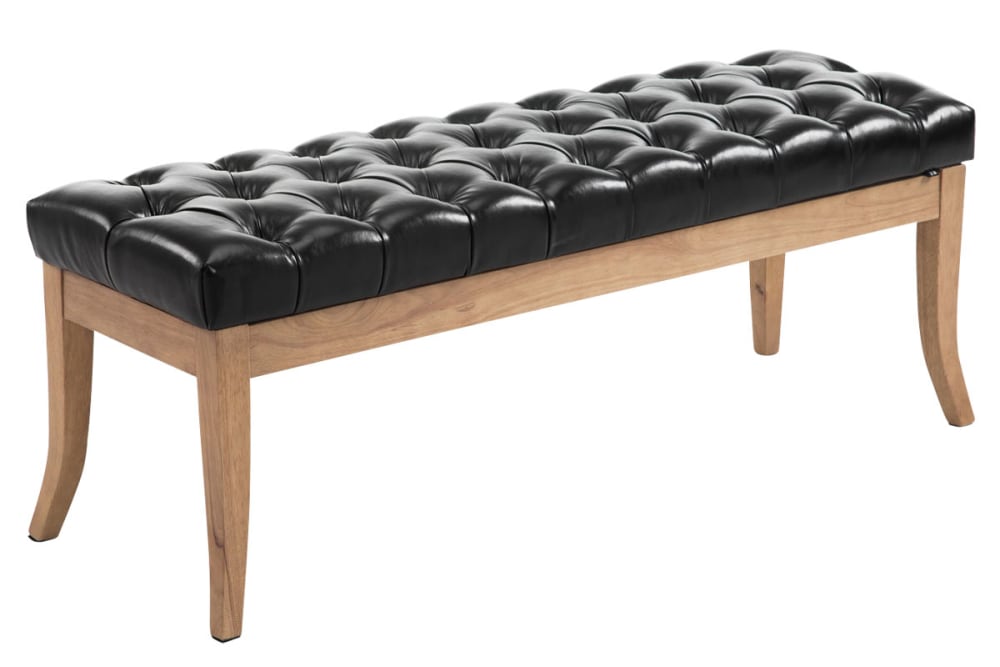 Panca con seduta in Finta pelle Colore nero - Modello Country - Nero - PVC - Cloruro di polivinile