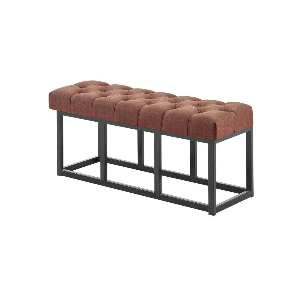 Banquette avec pieds en métal assise en tissu Marron — Beyit