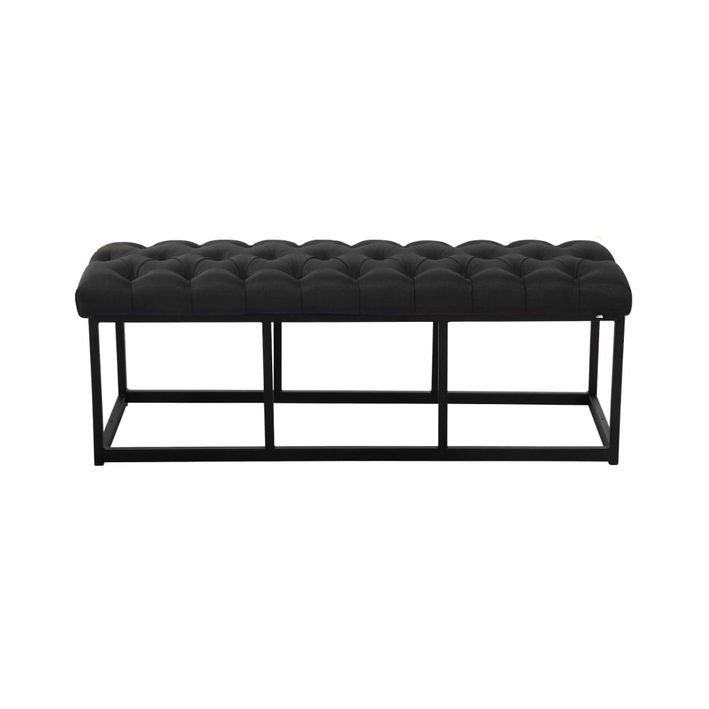 Banquette avec pieds en métal assise en tissu Noir