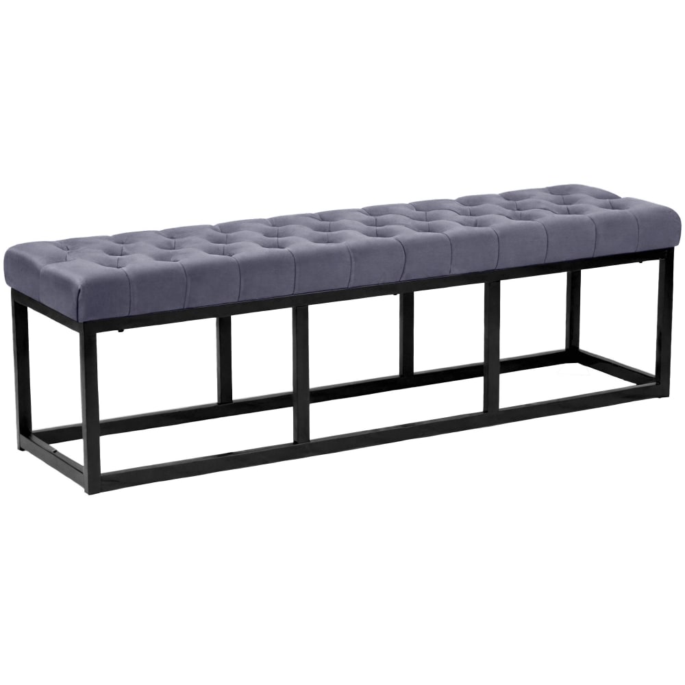 Panca con seduta in velluto colore grigio - CLP