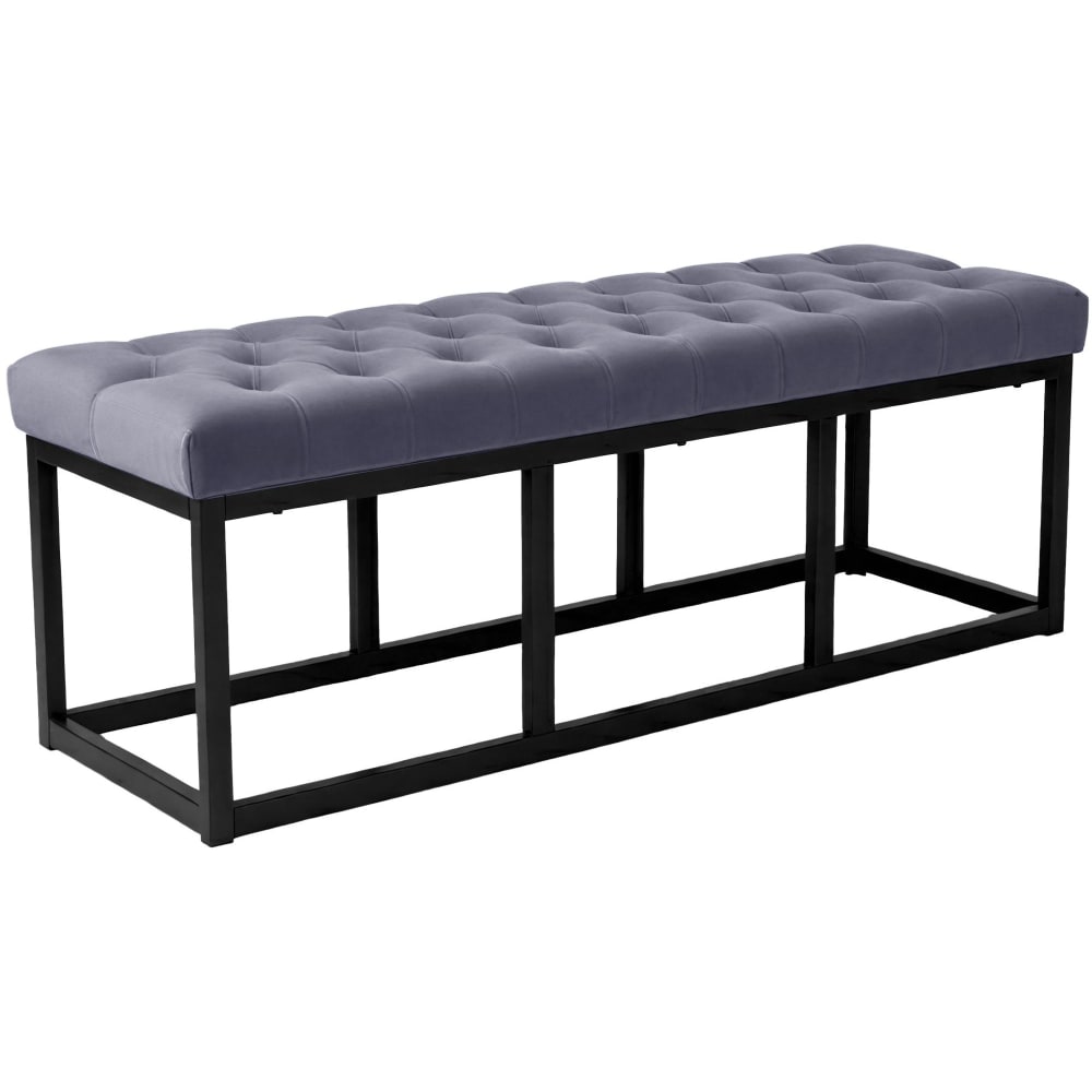 Panca con seduta in velluto colore grigio - CLP