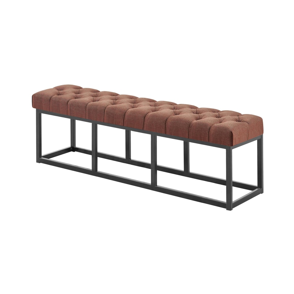 Banquette avec pieds en métal assise en tissu Marron — Beyit