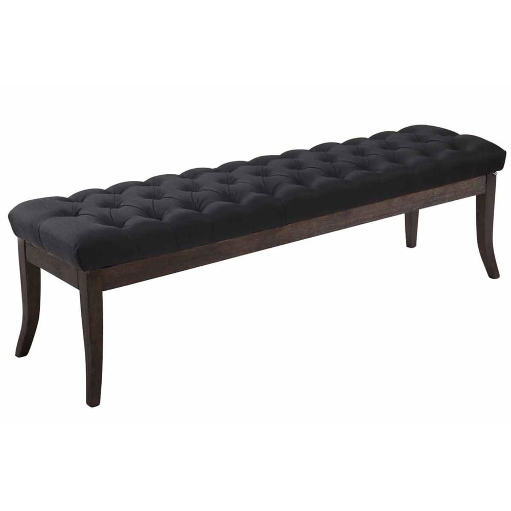 Banquette avec pieds - bois noir tissu