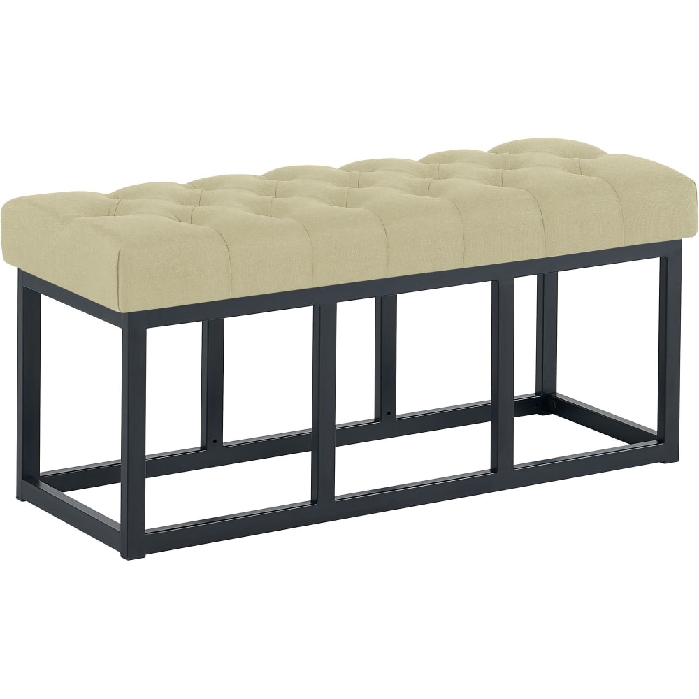 Banquette avec pieds en métal assise en stoff taupe Banquette avec pieds en métal assise en stoff taupe