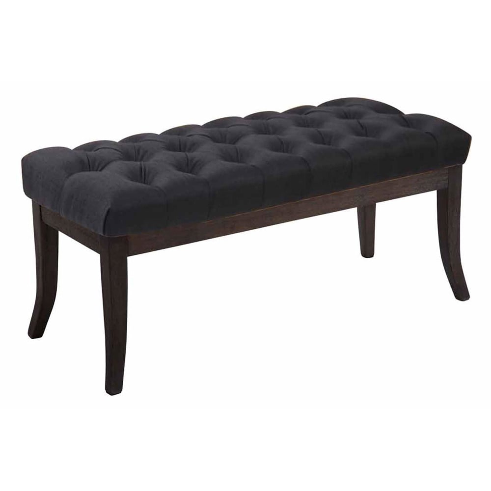 Banquette avec pieds - bois noir tissu