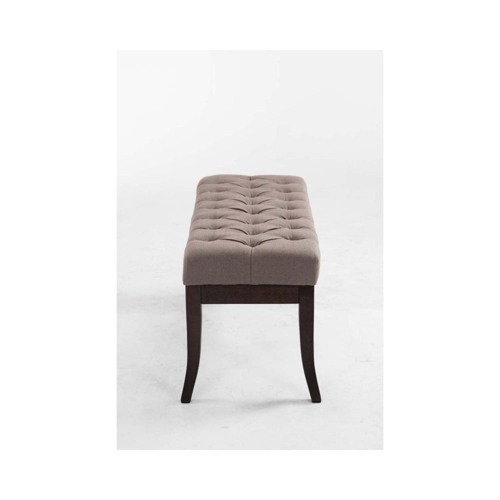 Banquette avec pieds en bois assise en tissu Taupe - Maisons du Monde