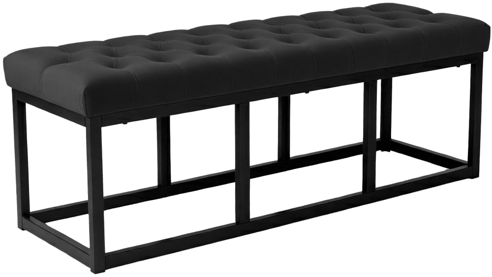 Banquette avec cadre en métal et assise en samt noir Banquette avec cadre en métal et assise en samt noir