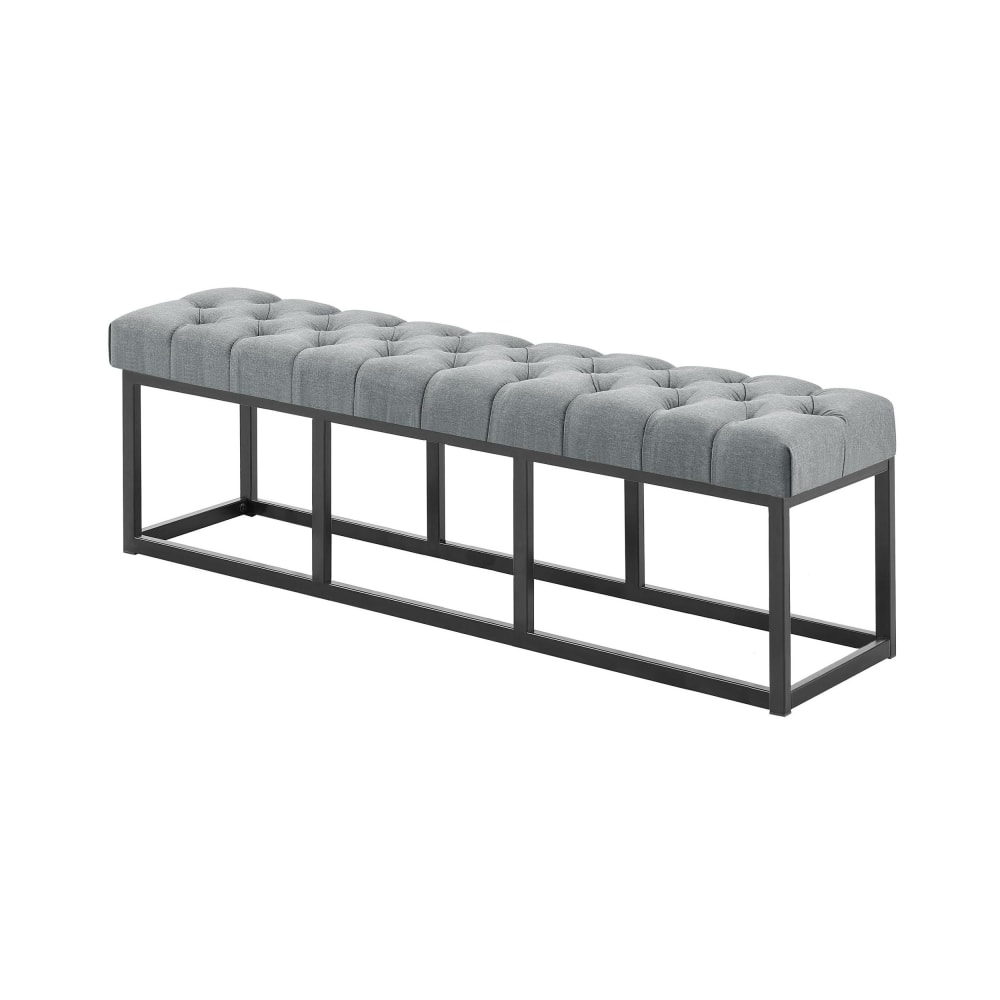Banquette avec pieds en métal assise en tissu Gris foncé — Beyit