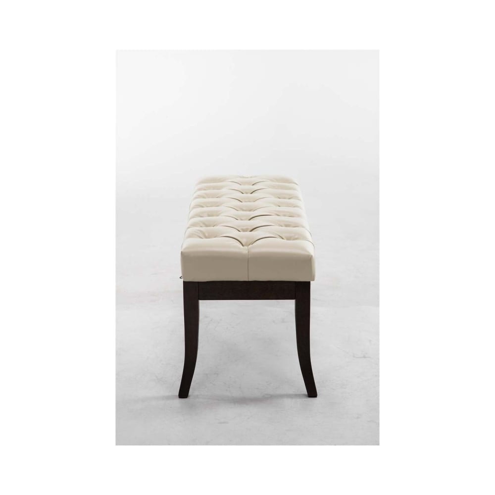 Banquette avec pieds en bois assise en pvc et synthetique Crème - Maisons du Monde