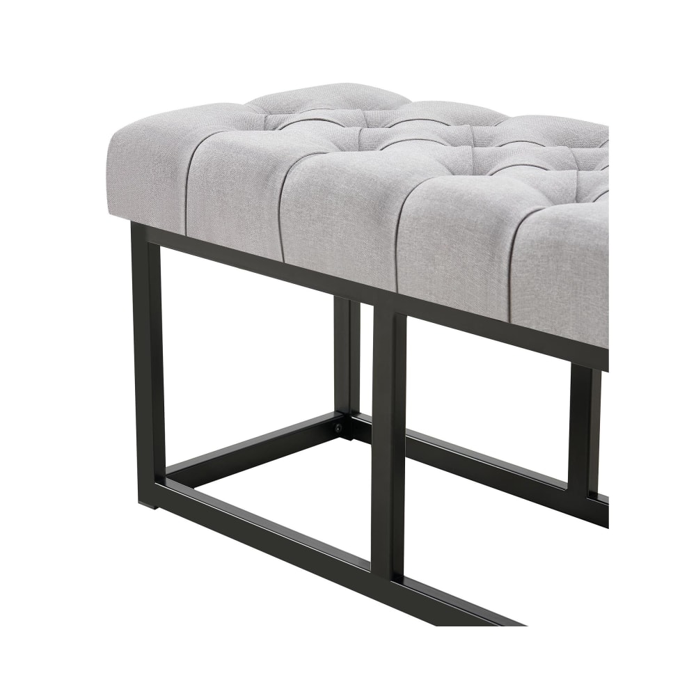 Banquette avec pieds en métal assise en tissu Gris