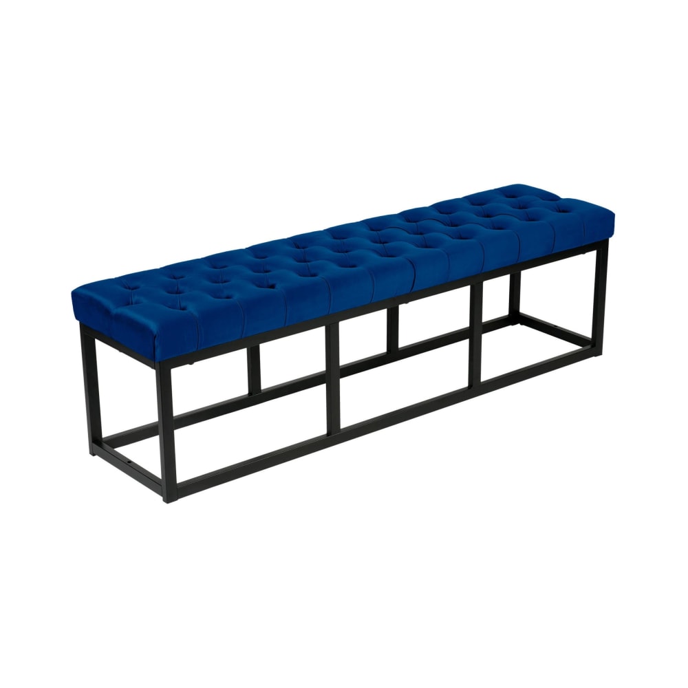 Banquette avec cadre en métal et assise en velours Bleu