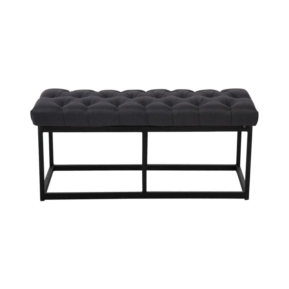 Banquette avec pieds en métal assise en tissu Noir