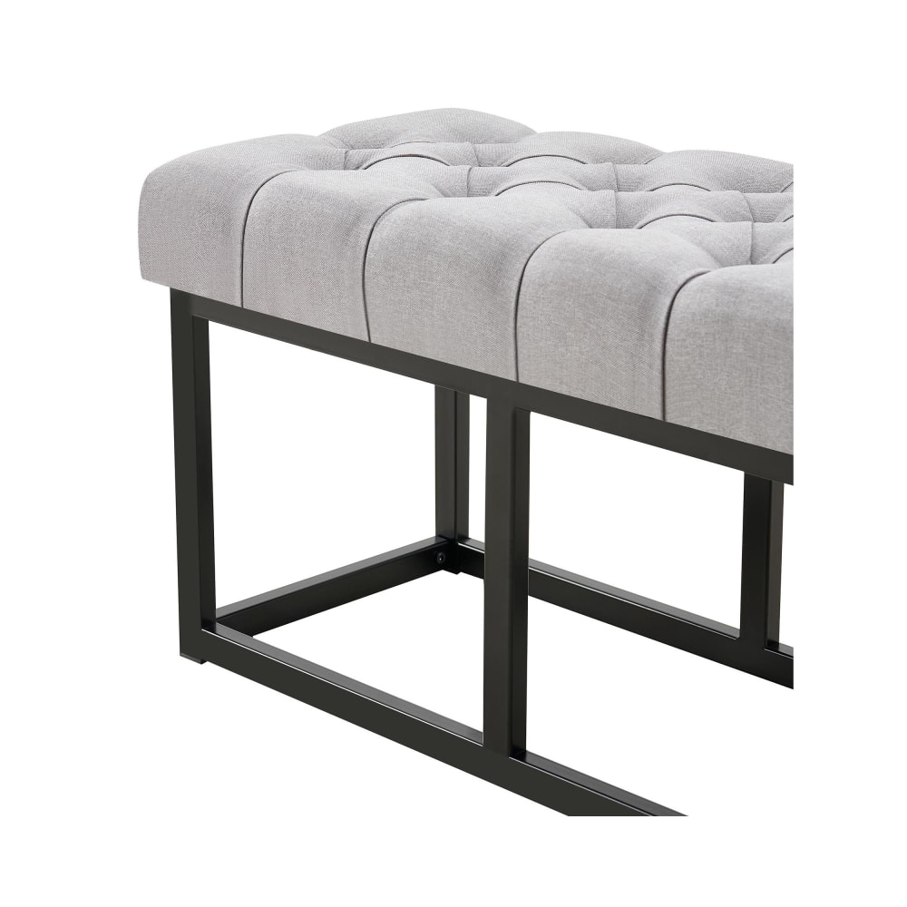 Banquette avec pieds en métal assise en tissu Gris