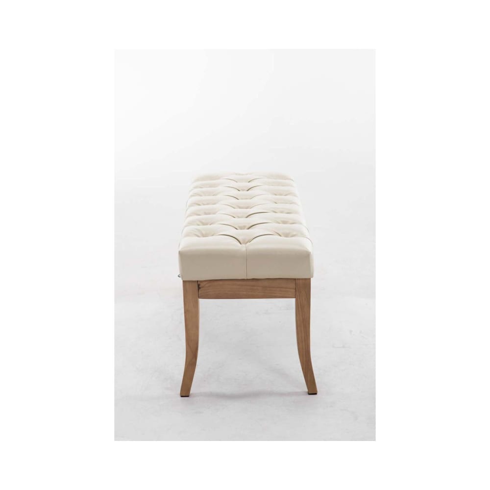 Banquette avec pieds en bois assise en pvc et synthetique Crème - Maisons du Monde