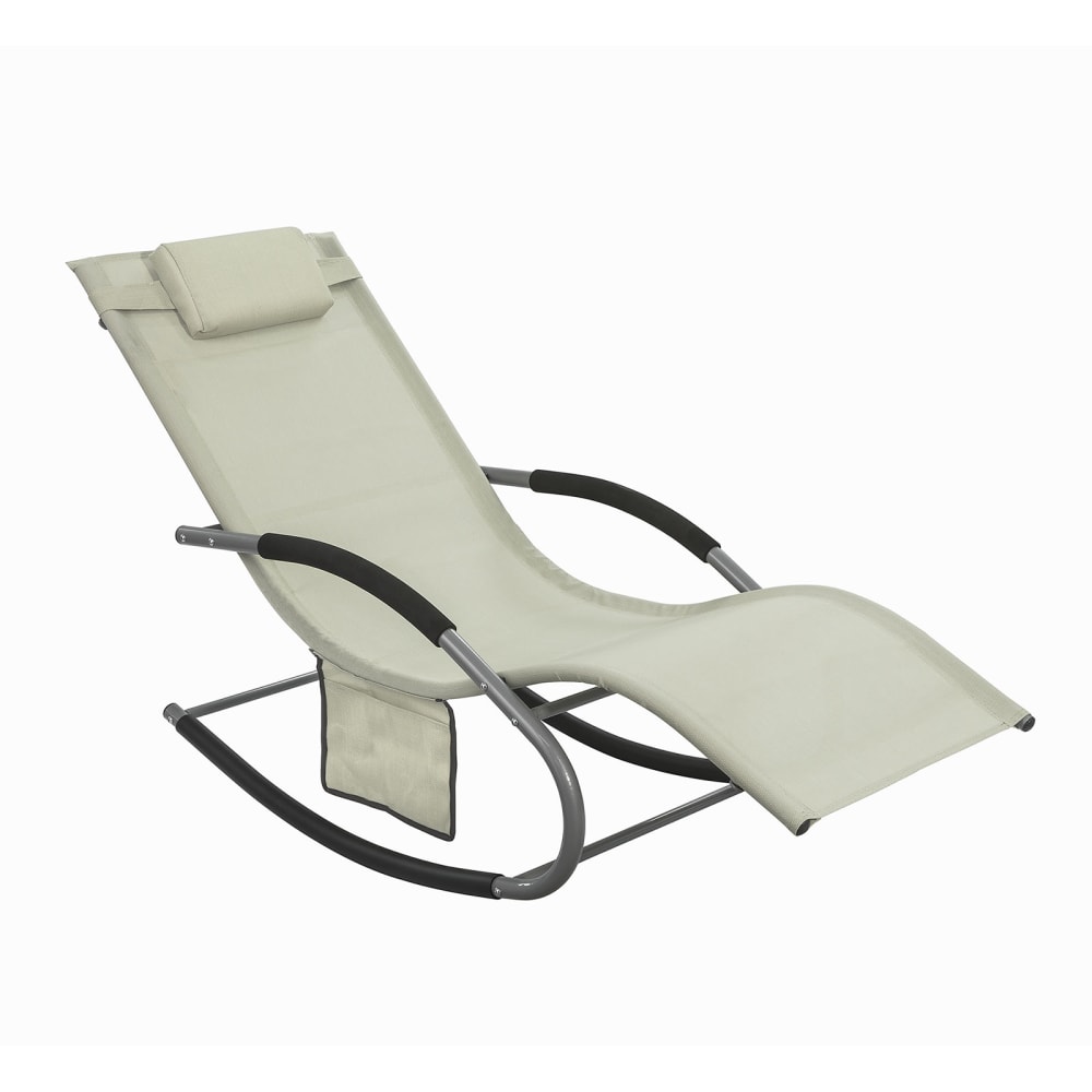 Bain de soleil à bascule en métal beige