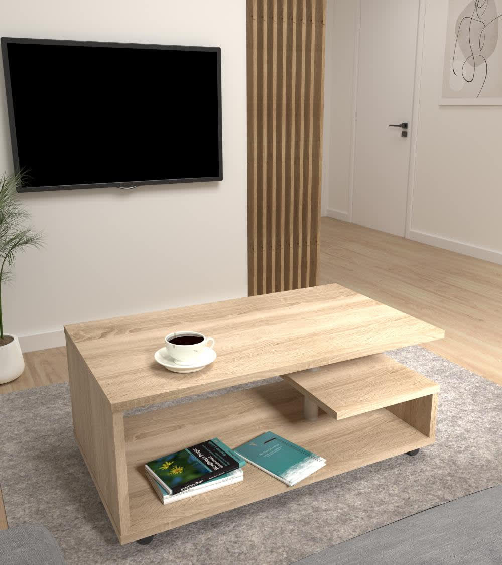 Mesa centro con revistero color roble sonoma - Maisons du Monde