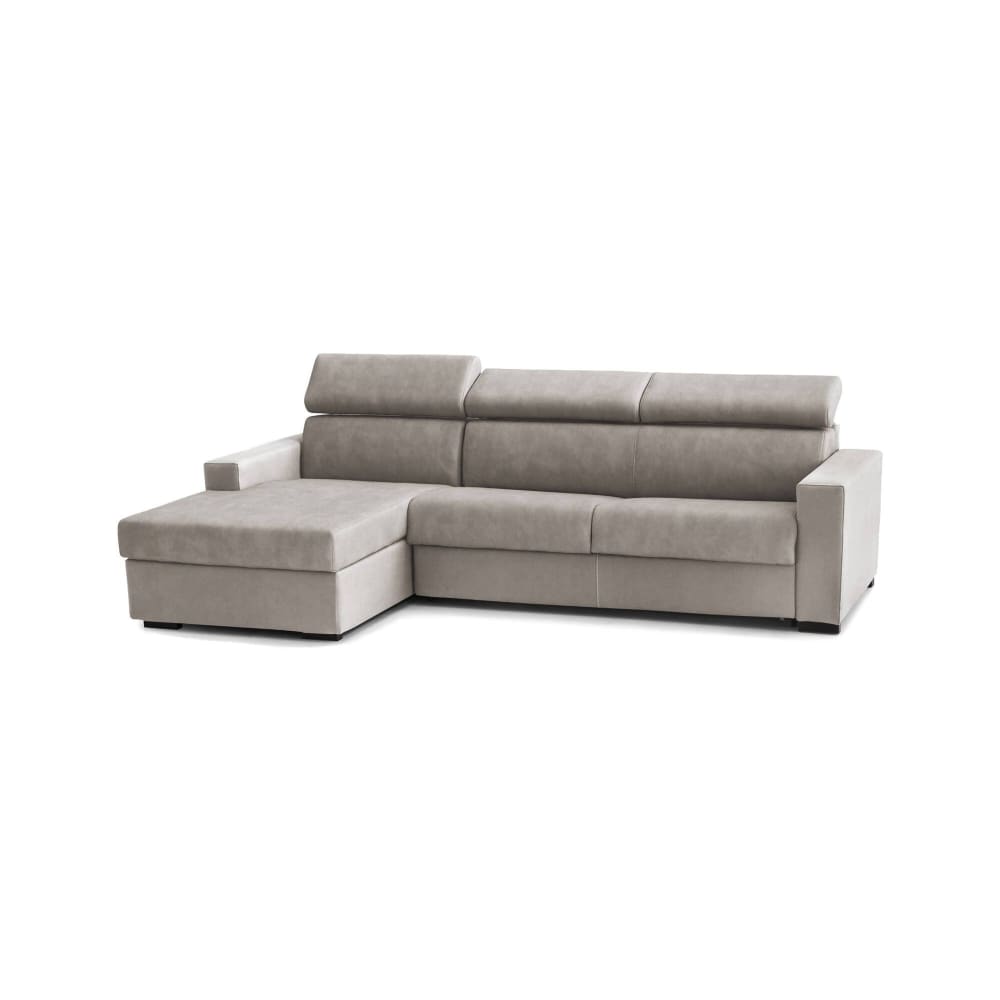 Divano fisso con penisola grigio tortora\ tortora 95x280 cm - Modello Contemporaneo - Grigio - Öko-Tex Zertifikat - LEGNO