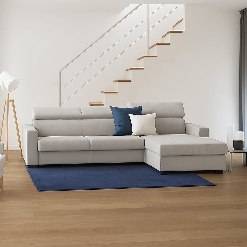 Divano fisso con penisola grigio 95x280 cm - Dmora