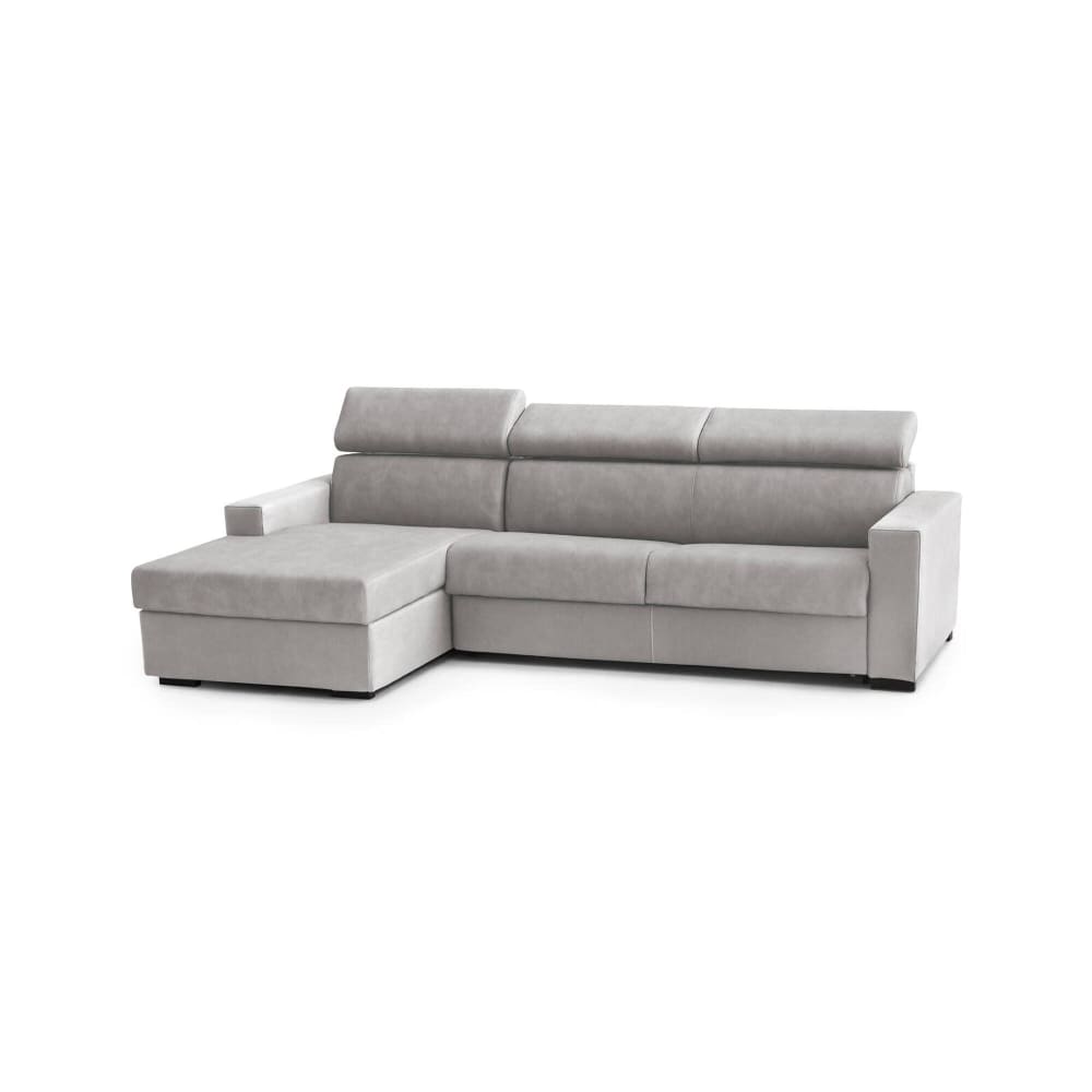 Divano fisso con penisola grigio 95x280 cm - Modello Contemporaneo - Grigio - Öko-Tex Zertifikat - LEGNO