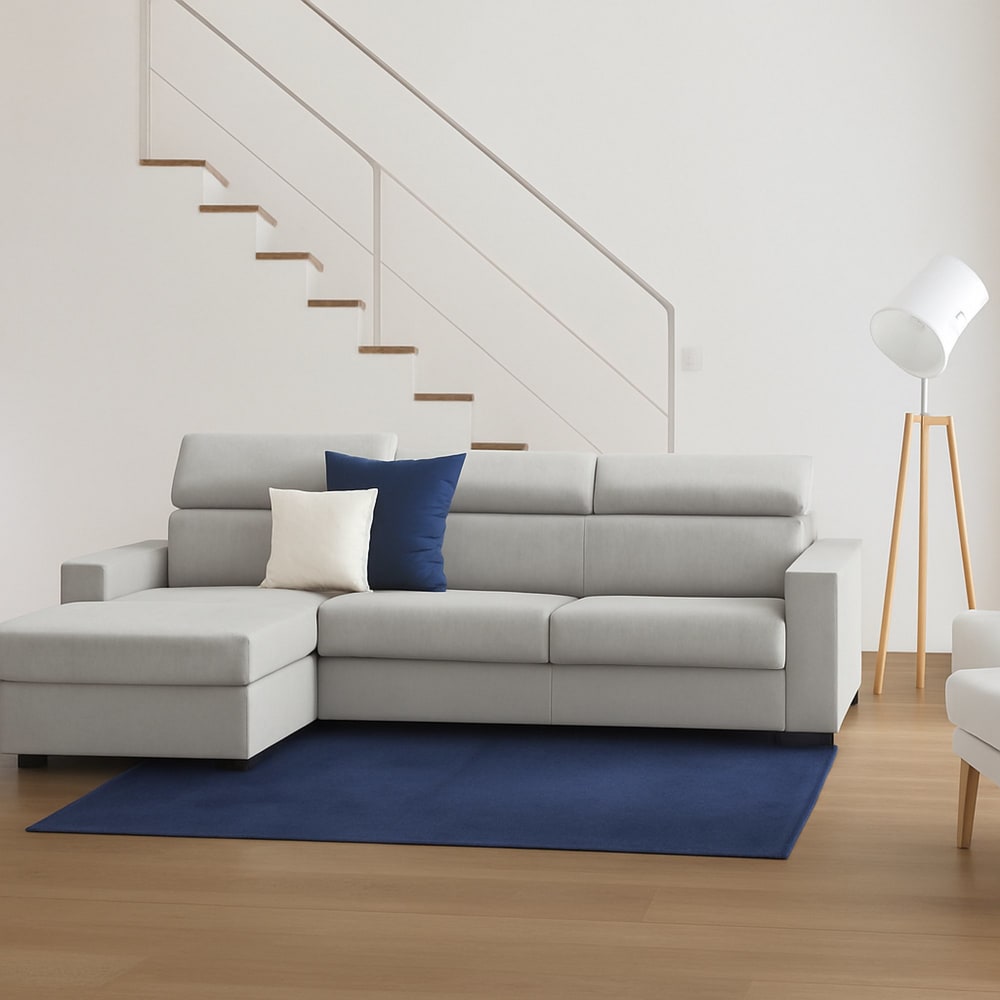 Divano fisso con penisola grigio 95x280 cm - Talamo Italia